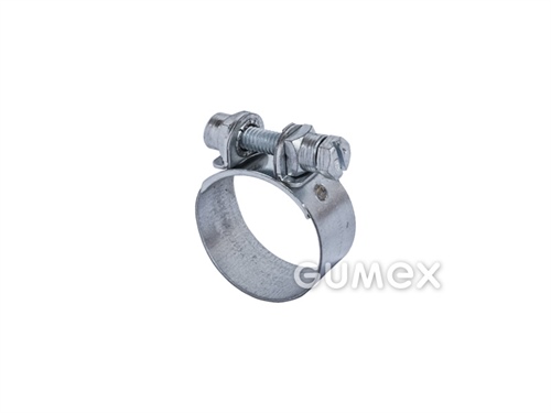 Schlauchschelle S W1, 23/12mm, Sechskantschraube, Band, Schellenkopf, verzinkte Schraube, 